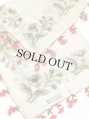 画像5: ブルサ｜木版アンティークオヤスカーフ・シルク糸イーネオヤ｜アッシュグレー