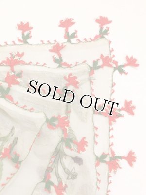 画像6: ブルサ｜木版アンティークオヤスカーフ・シルク糸イーネオヤ｜アッシュグレー