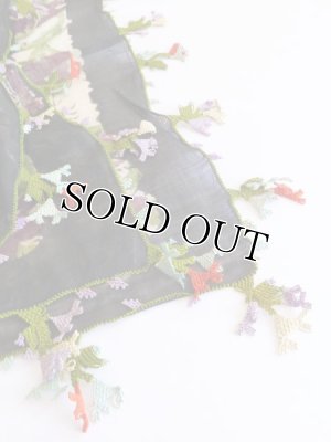 画像8: ブルサ：カラジャベイ｜薄いキャートヤズマ：木版アンティークオヤスカーフ｜シルクイーネオヤ：ブラック