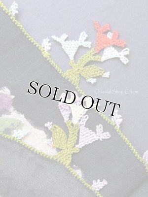 画像5: ブルサ：カラジャベイ｜薄いキャートヤズマ：木版アンティークオヤスカーフ｜シルクイーネオヤ：ブラック