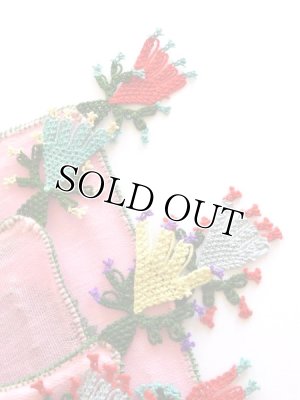 画像8: ブルサ：カラジャベイ｜アンティークオヤスカーフ｜シルクイーネオヤ：ピンク×ハヌメリ