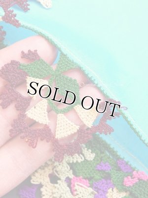 画像4: ブルサ：カラジャベイ｜アンティークオヤスカーフ｜シルクイーネオヤ：ターコイズ