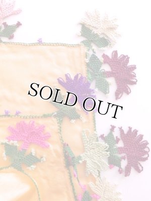 画像7: ブルサ：カラジャベイ｜アンティークオヤスカーフ｜シルクイーネオヤ：ペールオレンジ