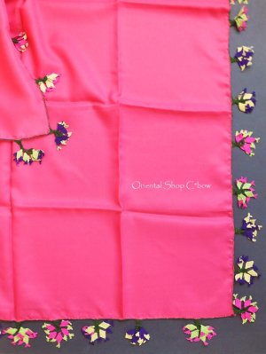 画像5: ブルサ：カラジャベイ｜アンティークオヤスカーフ｜シルク｜イーネオヤ：ディープピンク