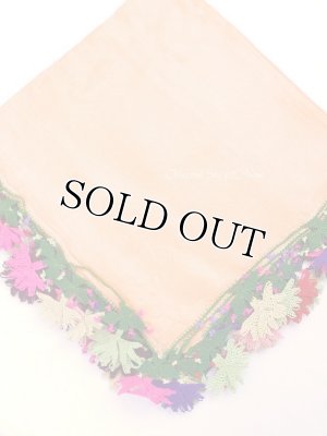 画像2: ブルサ：カラジャベイ｜アンティークオヤスカーフ｜シルクイーネオヤ：ペールオレンジ