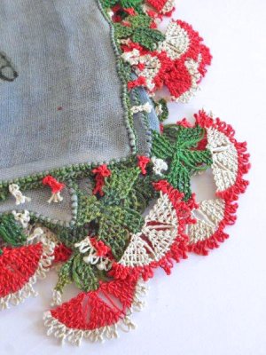 画像8: ブルサ：カラジャベイ｜木版アンティークオヤスカーフ｜シルクイーネオヤ：ライトサックスブルー