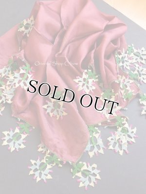 画像1: ブルサ：カラジャベイ｜アンティークオヤスカーフ｜シルクイーネオヤ：テラコッタ