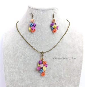 画像7: 日本発送★メキッキオヤネックレス：ゆらゆら小花｜カラフル系
