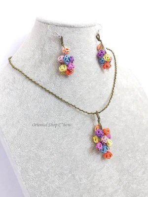 画像5: 日本発送★メキッキオヤネックレス：ゆらゆら小花｜カラフル系