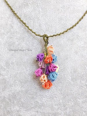 画像3: 日本発送★メキッキオヤネックレス：ゆらゆら小花｜カラフル系