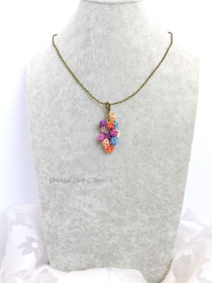 画像2: 日本発送★メキッキオヤネックレス：ゆらゆら小花｜カラフル系