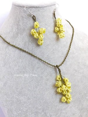 画像7: 日本発送★メキッキオヤネックレス：ゆらゆら小花｜レモンイエロー