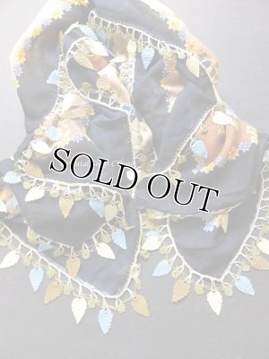 画像5: バルッケシル：大判トゥーオヤスカーフ｜ミッドナイトブルー｜ゆらゆらリーフ