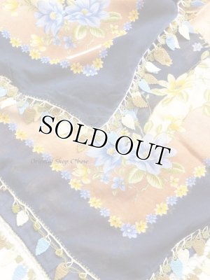 画像3: バルッケシル：大判トゥーオヤスカーフ｜ミッドナイトブルー｜ゆらゆらリーフ