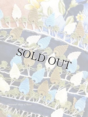 画像4: バルッケシル：大判トゥーオヤスカーフ｜ミッドナイトブルー｜ゆらゆらリーフ