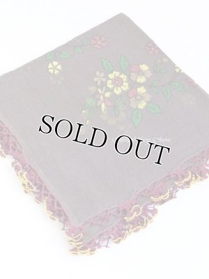 画像2: オデミシュ｜アンティークオヤスカーフ｜シルク糸イーネオヤ｜ボルドー｜オヤ素敵…