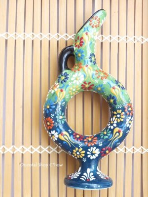 画像2: きぬやさん。日本発送★ミニワイン差し・デキャンタ｜２７ｃｍ：キュタフヤ＊陶器｜カラフル｜グリーン系