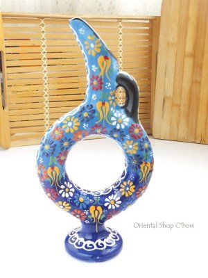 画像3: きぬやさん・日本発送★ミニワイン差し・デキャンタ｜２７ｃｍ：キュタフヤ＊陶器｜カラフル｜ブルー系