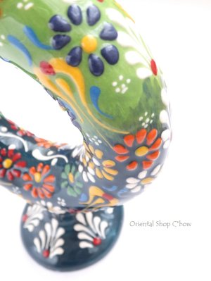 画像8: きぬやさん。日本発送★ミニワイン差し・デキャンタ｜２７ｃｍ：キュタフヤ＊陶器｜カラフル｜グリーン系