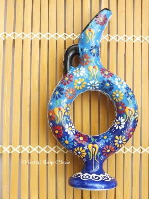 画像5: きぬやさん・日本発送★ミニワイン差し・デキャンタ｜２７ｃｍ：キュタフヤ＊陶器｜カラフル｜ブルー系