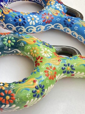 画像11: きぬやさん。日本発送★ミニワイン差し・デキャンタ｜２７ｃｍ：キュタフヤ＊陶器｜カラフル｜グリーン系