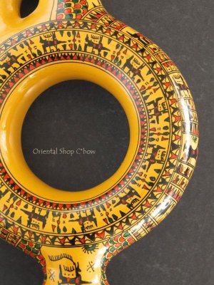 画像10: きぬやさん。日本発送★ヒッタイト模様のミニワイン差し・デキャンタ｜２５ｃｍ：土色｜A