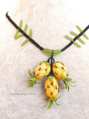 画像4: 日本発送★シルクイーネオヤネックレス・ピアスセット｜パイなップル