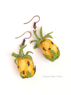 画像6: 日本発送★シルクイーネオヤネックレス・ピアスセット｜パイなップル