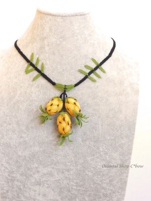 画像5: 日本発送★シルクイーネオヤネックレス・ピアスセット｜パイなップル