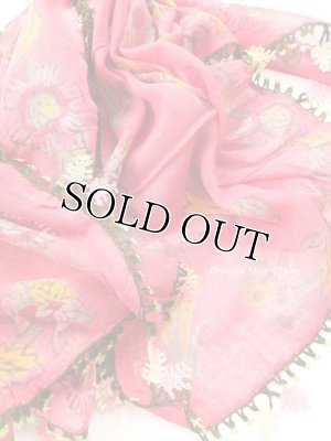 画像4: ナルルハン｜木版｜アンティークイーネオヤスカーフ｜シルク糸・魚の骨｜濃ピンク