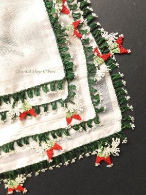 画像3: ナルルハン｜アンティークイーネオヤスカーフ｜シルク糸・花付きとうがらし｜オフホワイト