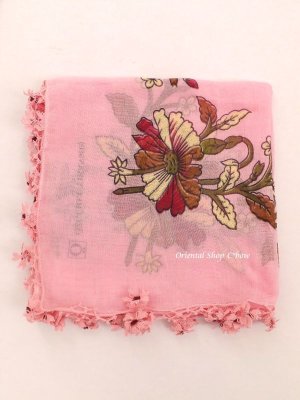 画像2: オデミシュ｜アンティークオヤスカーフ｜シルク糸イーネオヤ｜ピンク