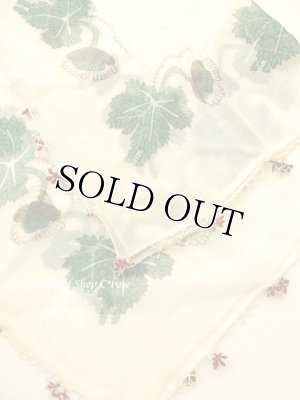 画像4: オデミシュ｜アンティークオヤスカーフ｜シルク糸イーネオヤ｜ライトレモン