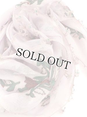 画像5: オデミシュ｜アンティークオヤスカーフ｜シルク糸イーネオヤ｜ライトライラック