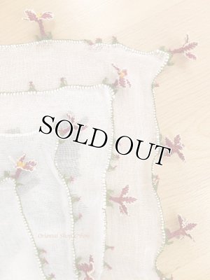 画像7: オデミシュ｜アンティークオヤスカーフ｜人工シルク糸イーネオヤ｜オフホワイト