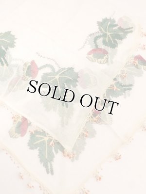 画像6: オデミシュ｜アンティークオヤスカーフ｜シルク糸イーネオヤ｜オフホワイト