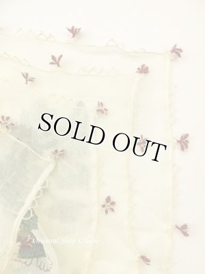 画像7: オデミシュ｜アンティークオヤスカーフ｜シルク糸イーネオヤ｜ライトレモン