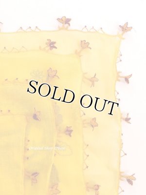 画像6: オデミシュ｜アンティークオヤスカーフ｜シルク糸イーネオヤ｜イエロー