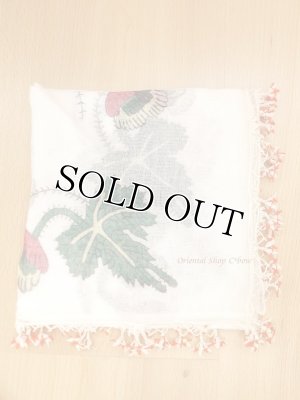 画像2: オデミシュ｜アンティークオヤスカーフ｜シルク糸イーネオヤ｜オフホワイト