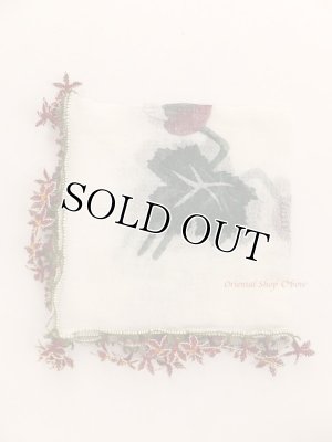 画像2: オデミシュ｜アンティークオヤスカーフ｜人工シルク糸イーネオヤ｜オフホワイト