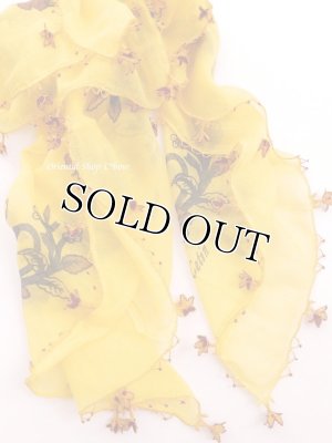 画像2: オデミシュ｜アンティークオヤスカーフ｜シルク糸イーネオヤ｜イエロー