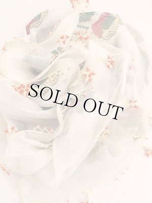 画像3: オデミシュ｜アンティークオヤスカーフ｜シルク糸イーネオヤ｜オフホワイト