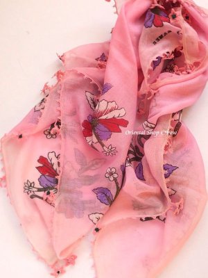 画像4: オデミシュ｜アンティークオヤスカーフ｜ナイロン糸イーネオヤ｜ピンク