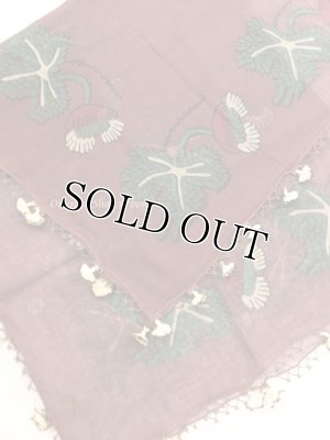 画像6: オデミシュ｜アンティークオヤスカーフ｜人工シルク糸イーネオヤ｜ダークブラウン