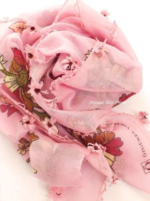 画像4: オデミシュ｜アンティークオヤスカーフ｜シルク糸イーネオヤ｜ピンク