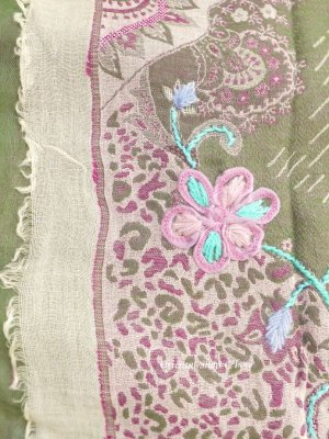 画像7: 日本発送★ウール｜三重トリプル★手刺繍やわらかストール