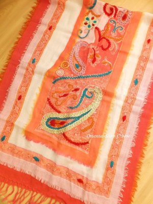 画像2: 日本発送★ウール｜三重トリプル★手刺繍やわらかストール