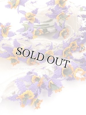 画像2: オデミシュ｜アンティークオヤスカーフ｜人工シルク糸イーネオヤ｜ホワイト｜水仙