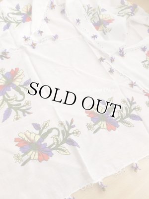 画像7: オデミシュ｜アンティークオヤスカーフ｜人工シルク糸イーネオヤ｜ホワイト｜水仙