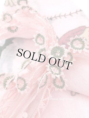 画像4: オデミシュ｜アンティークオヤスカーフ｜シルク糸イーネオヤ｜ライトピンク